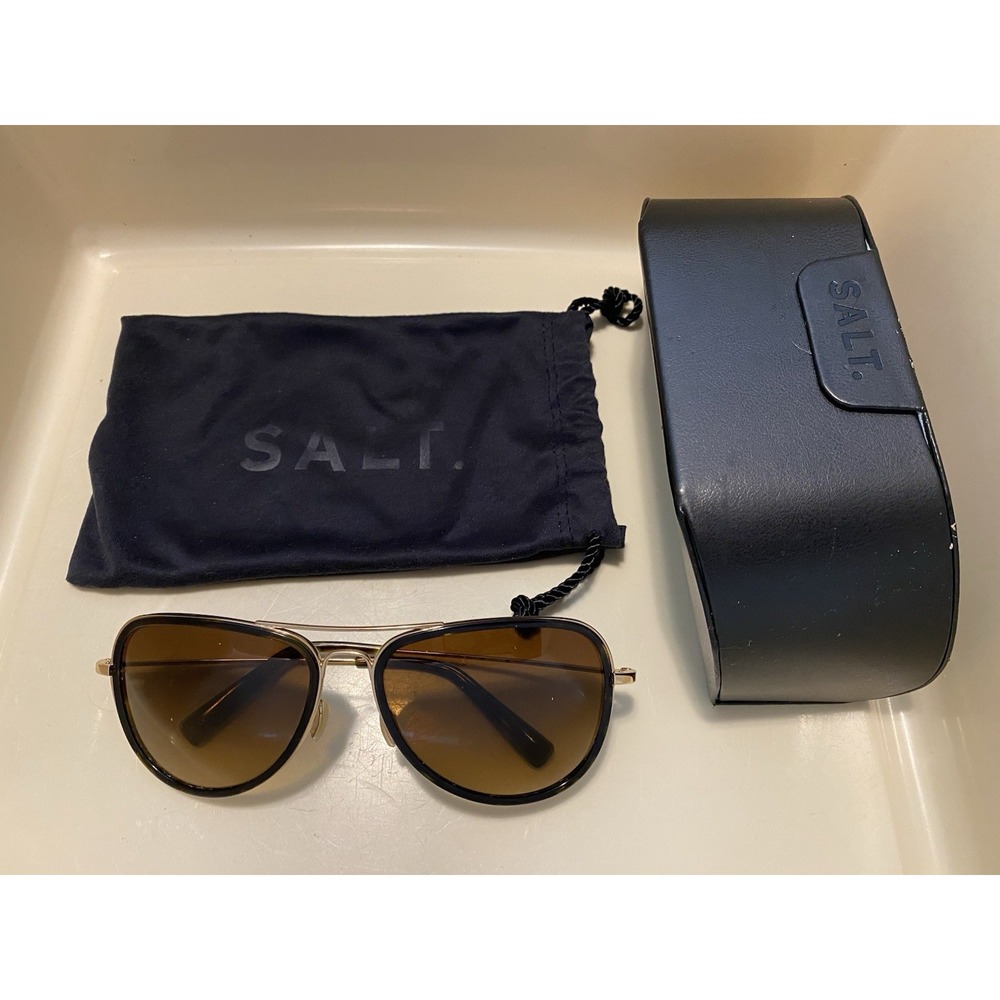 SALT Goodwin HG Polarized Aviator Sunglasses Frames Only Unisex Preppy With Case